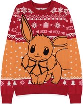 Pokémon - Eevee Kersttrui - S - Rood/Oranje
