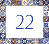 Huisnummerbord nummer 22 | Huisnummer 22 |Klassiek huisnummerbordje Plexiglas | Luxe huisnummerbord