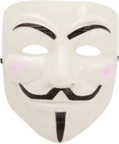 Partychimp Voordeelverpakking 6 stuks Anonymous Masker Vendetta Masker Halloween Masker Voor Bij Halloween Kostuum Volwassenen Carnavalskleding Heren Carnavalskleding Dames Carnaval Accessoires Carnaval - Pvc - 6-Pack