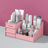 Bureau organizer - make up opbergdoos - cosmetica - school accessoires - kunststof - Roze