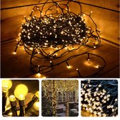 Cheqo® Kerstverlichting - Kerstboomverlichting - Kerstlampjes - Sfeerverlichting - LED Verlichting - Voor Binnen en Buiten - Tuinverlichting - Feestverlichting - Lichtsnoer - 80 LED's - 6M - Warm Wit - Timer - 8 Lichtfuncties - Geheugen