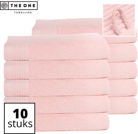 The One Towelling Classic Handdoeken - Voordeelverpakking - Hoge vochtopname - 100% Gekamd katoen - 70 x 140 cm - Zalmroze - 10 Stuks