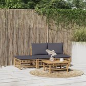 The Living Store Bamboe Tuinset - Elegant - Loungeset - 55 x 69 x 65 cm - Duurzaam materiaal