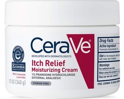 Itch Relief Moisturizing Cream - vochtinbrengende crème tegen jeuk | Anti Jeuk Crème met Pramoxine Hydrochloride | Verlicht jeuk met kleine huidirritaties, verlichting van zonnebrand, insectenbeten- 340g
