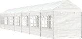The Living Store Prieel 15.61 x 2.28 x 2.69 m - UV-bestendig PE - Stevig stalen frame - 1 dak en 16 zijwanden - Praktisch ontwerp - Wit