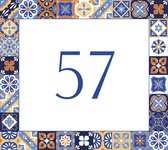 Huisnummerbord nummer 57 | Huisnummer 57 |Klassiek huisnummerbordje Plexiglas | Luxe huisnummerbord