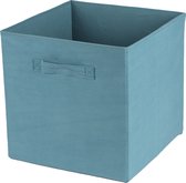 Urban Living Opbergmand/kastmand Square Box - karton/kunststof - 29 liter - ijsblauw - 31 x 31 x 31 cm - Vakkenkast manden