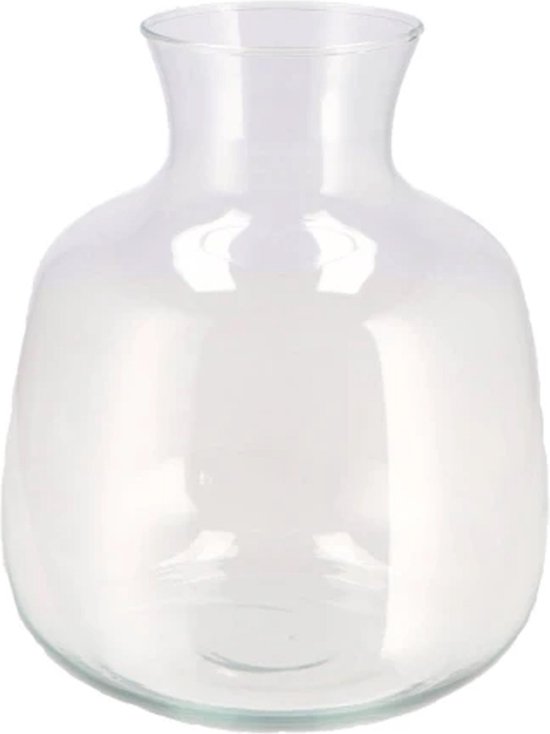 DK Design Bloemenvaas Mira - fles vaas model - transparant glas - D24 x H28 cm - boeketvazen