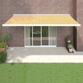 The Living Store Uittrekbare Luifel - 5x3m - Geel en wit