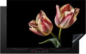 KitchenYeah® Inductie beschermer 83x51.5 cm - Tulpen - Bloemen - Roze - Wit - Natuur - Kookplaataccessoires - Afdekplaat voor kookplaat - Inductiebeschermer - Inductiemat - Inductieplaat mat