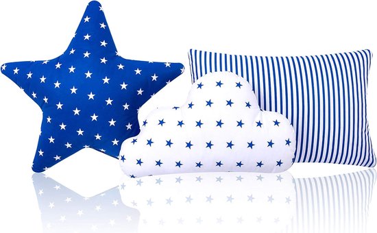 Set de 3 coussins : coussin décoratif avec nuage d'étoiles, crèche,  chambre