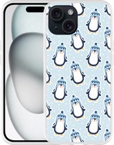 Cazy Hoesje geschikt voor iPhone 15 Pinguins