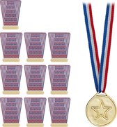 Relaxdays 120x gouden medailles voor kinderen - kindermedailles - medaille - uitdeelcadeau