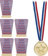 Relaxdays 60x médailles d'or pour enfants - médailles enfants - médaille de football