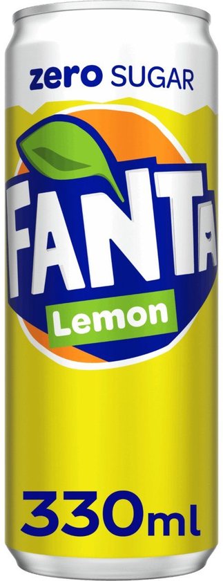 Frisdrank fanta lemon zero blik 330ml - 24 stuks