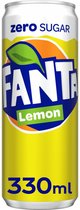 Frisdrank fanta lemon zero blik 330ml - 24 stuks