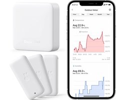 SwitchBot – WiFi Hygrometer Thermometer 3 Pack met Hub Mini, IP65 Indoor/Outdoor Thermometer voor thuis