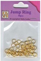 JR002 Jump ring 6x0,7 mm sluitringetjes ringetjes voor sieraden goud Nellie Snellen 50 stuks