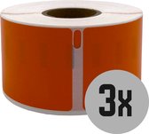 DULA Dymo Compatible labels - Oranje - 99012 - S0722400 - Adresetiketten - 3 rollen - 36 x 89 mm - 260 labels per rol