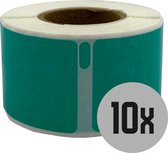 DULA Dymo Compatible labels - Groen - 99010 - S0722370 - Adresetiketten - 10 rollen - 28 x 89 mm - 130 labels per rol