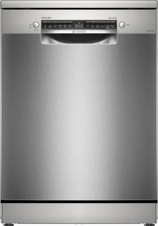 Bosch Serie 4 SMS4EBI01D, Vrijstaand, Volledige grootte (60 cm), Roestvrijstaal, Roestvrijstaal, Knoppen, 13 couverts