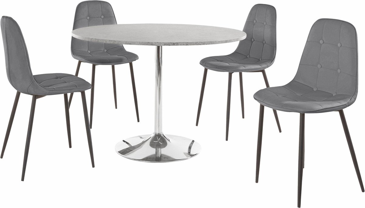 Tumpet&Luna-Eetset - 110 cm - Grijs