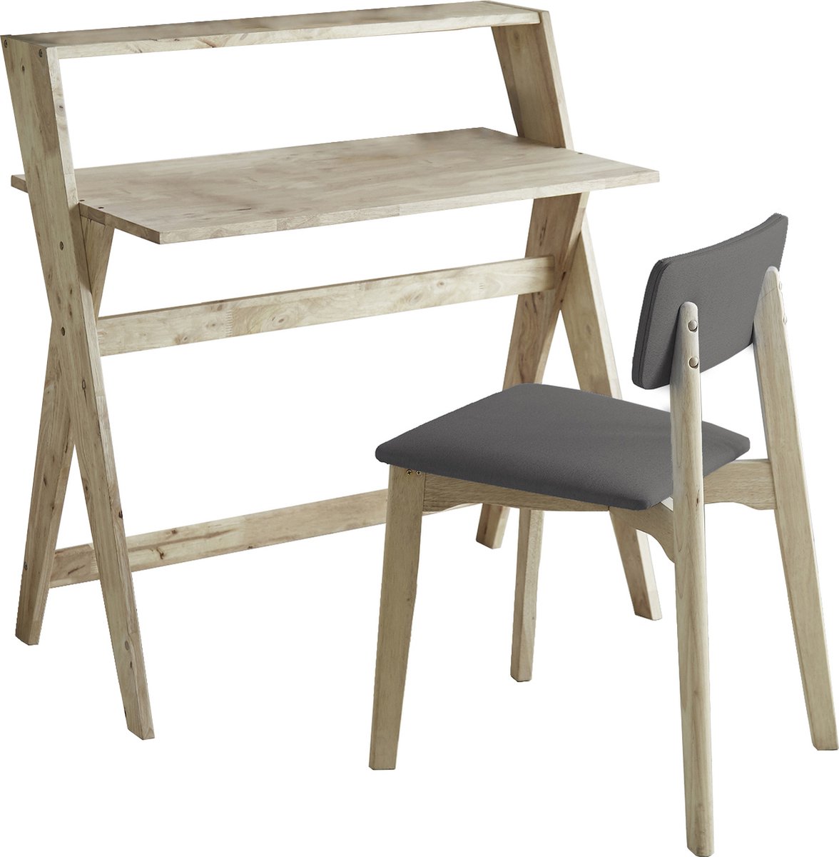 Mickey-Bureau & Stoel - Antraciet/Natuur