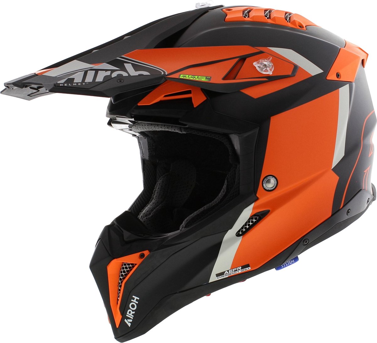 Airoh Helm Aviator 3 AMS² Glory mat zwart oranje XL