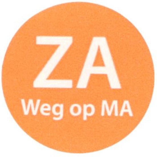 Codelabel | Zaterdag Weg Op Maandag | Etiket | Papier | Oranje | 500 stuks