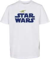 Mister Tee Star Wars - T-shirt Kinder Logo Blue - Kids 134 - Wit