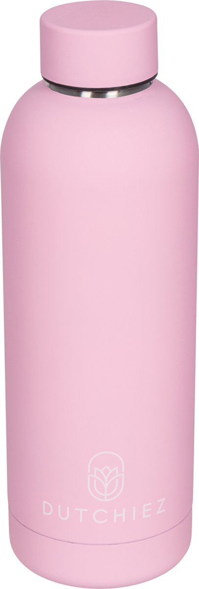 Dutchiez- Drinkfles- Thermosfles- RVS - 500 ml- Pastel Pink