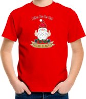 Bellatio Decorations kerst t-shirt voor kinderen - Kado Gnoom - rood - Kerst kabouter - Kerstdiner 104/110