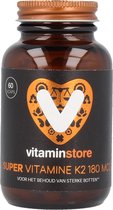 Vitaminstore - Super Vitamine K2 180 mcg (menaquinon-7 met vitamine D3) - 60 vegicaps