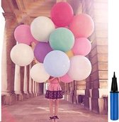 Comius Sharp Grote ballonnen, 10 stuks ronde ballonnen van 91 cm, extra grote en dikke ballonnen, herbruikbare enorme latexballon voor bruiloft, verjaardag, feest, decoratie, festivals (meerkleurig)