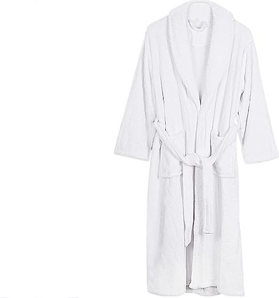 Badjas fleece maat - XL - kleur – wit - dames