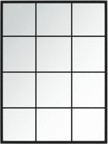 vidaXL - Wandspiegel - 80x60 - cm - metaal - zwart