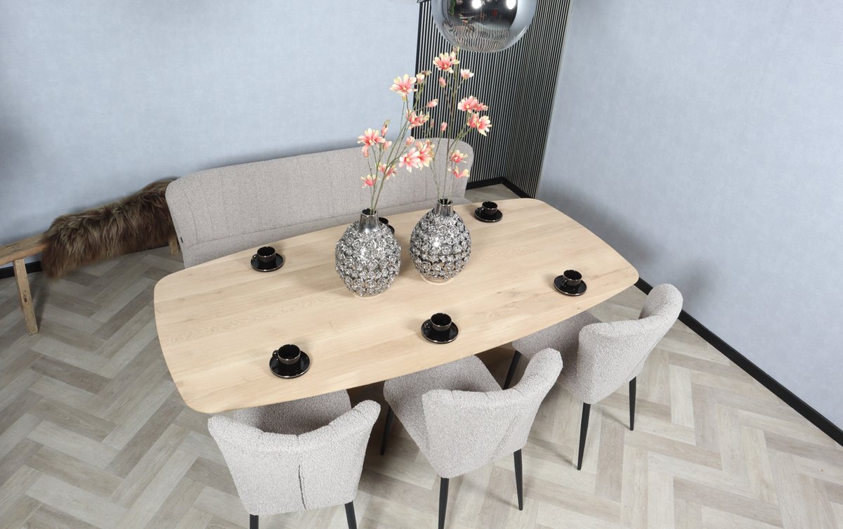 Eiken Deens ovale eettafel 160x90cm met eiken tafelpoten | bol.com