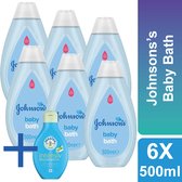 Johnson's - Baby Bath - Badzeep voor Baby's - Inclusief 40 ml Baby Bodymilk - 6 x 500 ml - Extra Zacht - voor de Gevoelige Huid - Voordeelverpakking