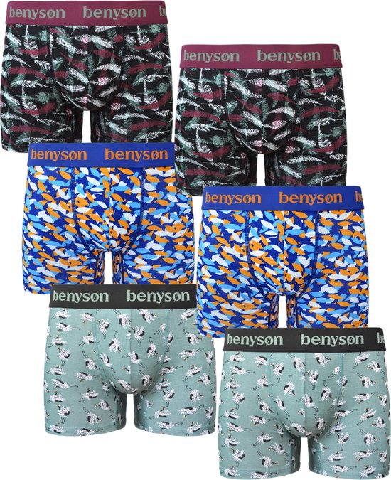Benyson Bamboe Underpants - Lot de 6 caleçons multicolores - Taille XXL