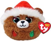 Ty Teeny Puffies Christmas Bear Brown - Knuffel - 10 cm