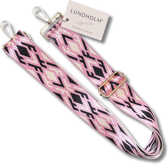 Lundholm luxe tassenriem roze design - hoge kwaliteit extra stevig - Bag strap tassenriem - Tas strap - Tassen hengsel - schouderband voor tas - cadeau voor vriendin | Lundholm Mydland serie