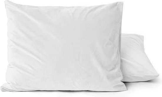 2x fluweel zachte velvet kussenslopen wit - 60x70 - dikke kwaliteit - zeer comfortabel - hoogwaardige kwaliteit
