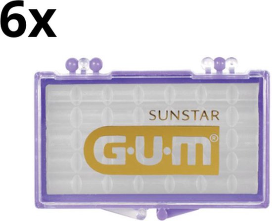 6x G.U.M. orthodontische wax in een paars doosje.