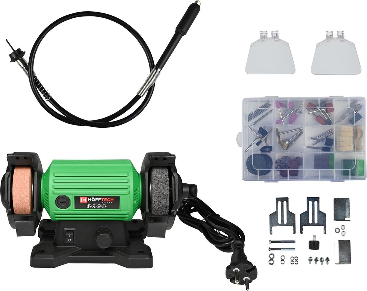 Hofftech Multifunctionele slijpmachine - dubbel schijf - 120W - 103-delige set - precisiewerk – foto 3