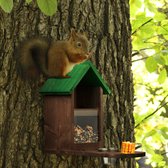 Mangeoire à écureuils Relaxdays - support pour épis de maïs - mangeoire à écureuils en bois - abreuvoir