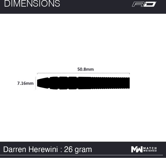 Winmau Darren Herewini 90% - 26 Gram van Winmau — afbeelding 5