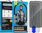 BLUEO Gorilla Glasfolie - Privacy Screenprotector Geschikt voor iPhone 14 Pro Max / iPhone 15 Plus - Met Installatie Kit