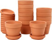12 stuks mini terracotta potten 7,9 x 7,4 cm bloempotten kleipotten met schotel en afvoergat vetplantenpotten kruidenpot ideaal voor planten handwerk huwelijkscadeau