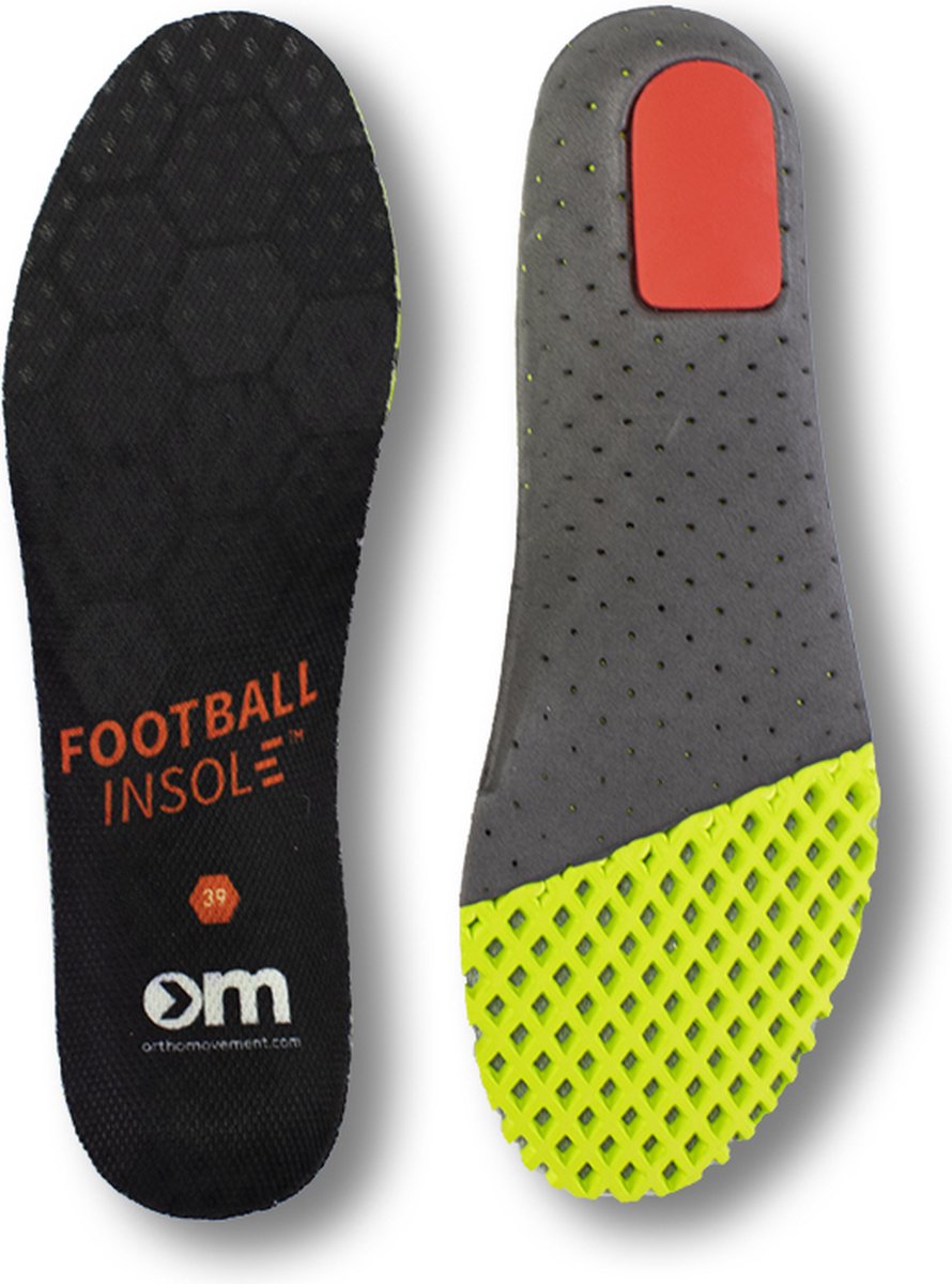 OrthoMovement Football insole - Voetbal inlegzolen - Inlegzool voor voetbalschoenen - maat 45