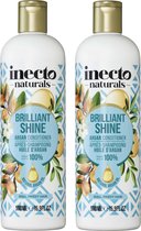 Inecto - Après-shampooing à l'argan - Lot de 2 - Cheveux soyeux - Naturel - Huile d'argan pure